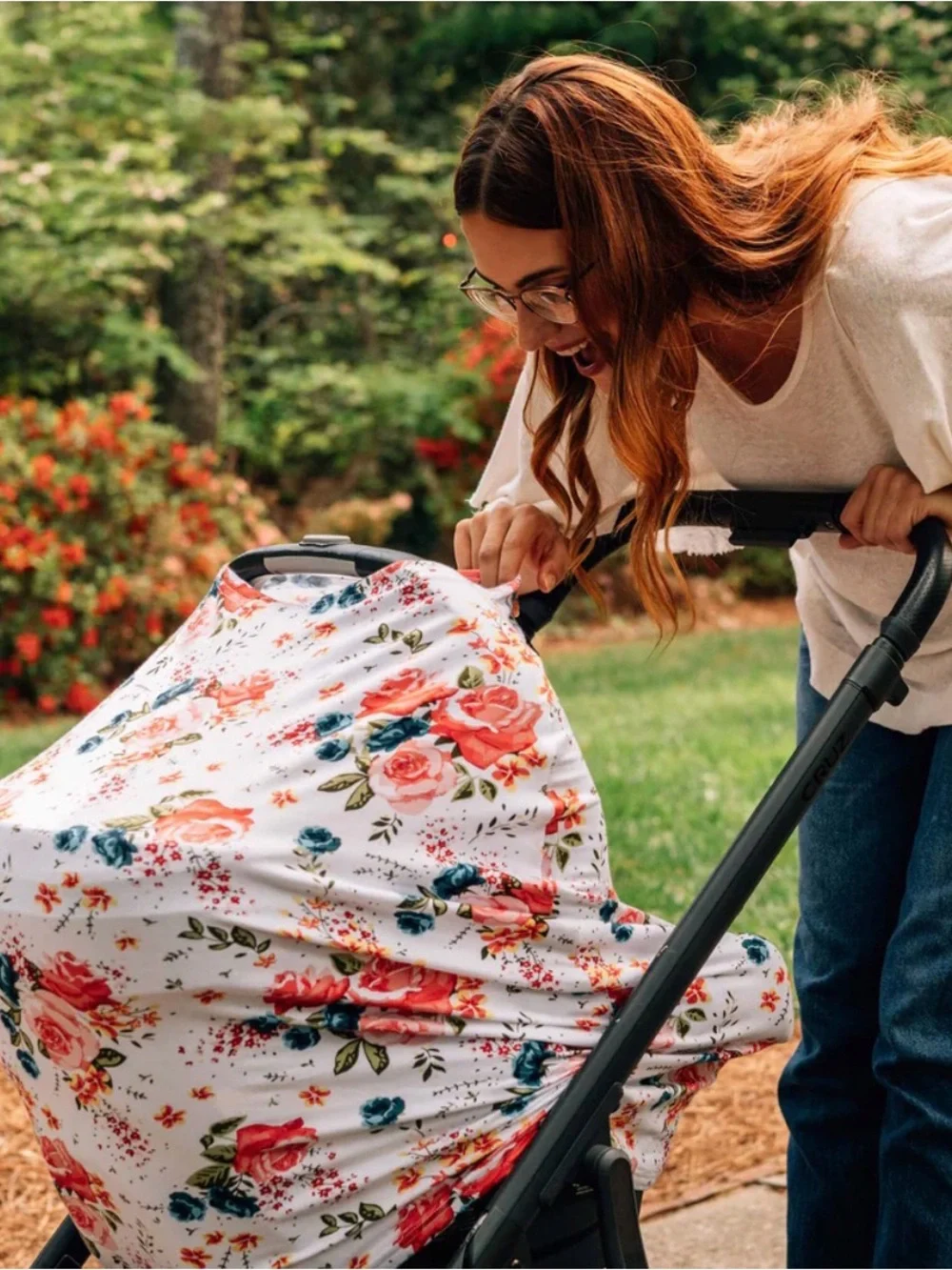 Milk Snob 5 in 1 baby cover nursing stroller cart blanket French floral